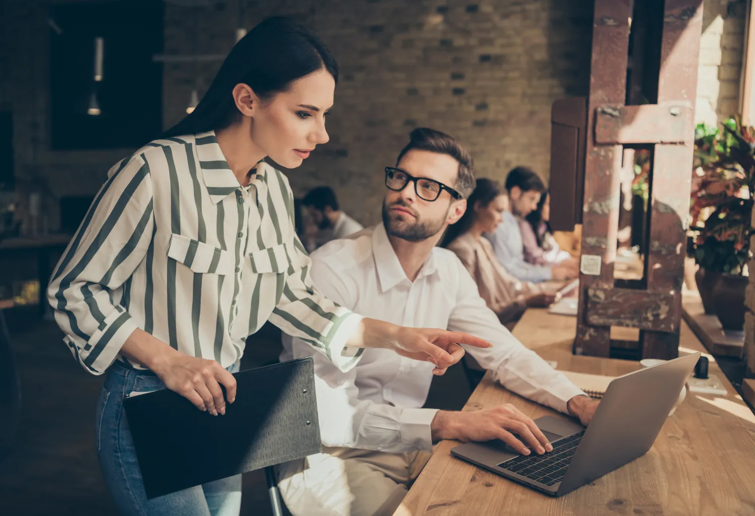 Team discussion on a project building website for a client